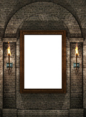 Frame with torches