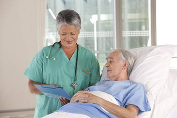 female nurse and patient