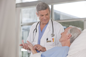 male doctor taking care of patient