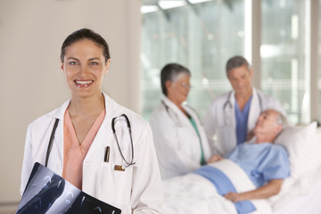 close up of female doctor smiling