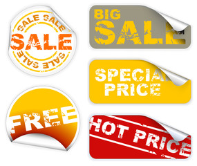 Set of sale labels