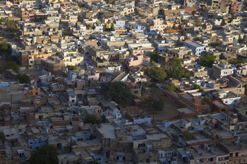 jaipur, abendliches häusermeer