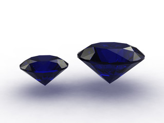 Fototapeta na wymiar Set of two beautiful sapphire gemstones