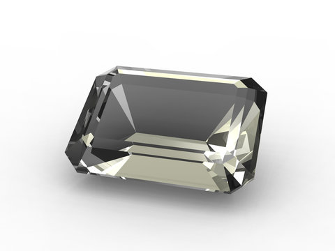 Emerald cut diamond zirconium