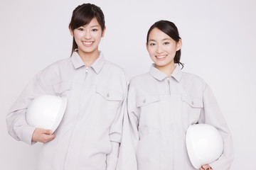 作業服の女性ポートレート