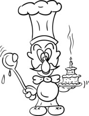 vector - chef with tart isolated on backgroud