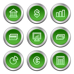Finance web icons, green circle buttons series