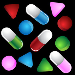 pill shapes colors