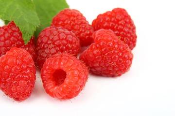 Raspberries, isolated on white background
