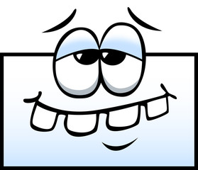 Comic-Briefumschlag, schiefe Zähne