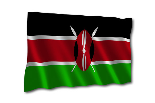 kenia Flagge wedeln