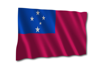 samoa flagge wedeln