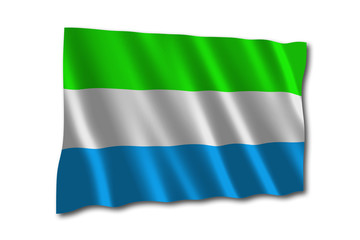 sierra leone flagge wedeln