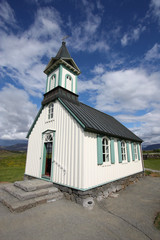 Small church in Thingvellir, Iceland