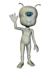 Alien, winkende Figur