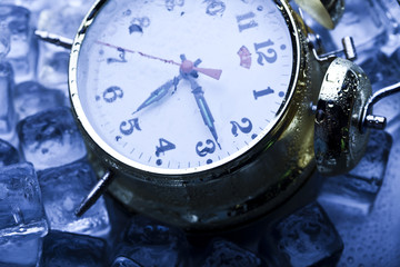 The time has come - alarm clock and ice