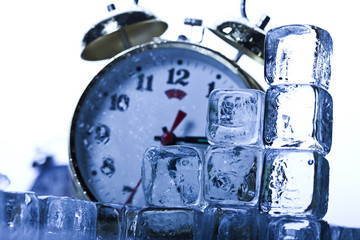 Clock and Ice cubes