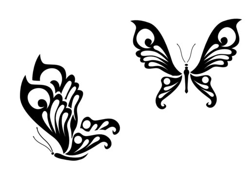 Isolated butterfly tattoos