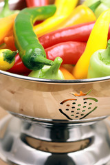 Assorted organic peppers