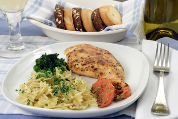 Pasta and chicken breast meal