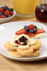 Garnished belgian waffles