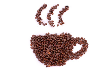 Cup from coffee beans