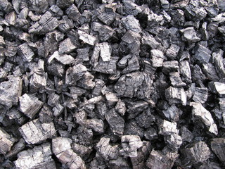 burned charcoal
