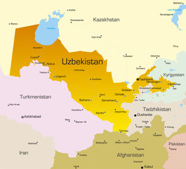 Vector color map of Uzbekistan country