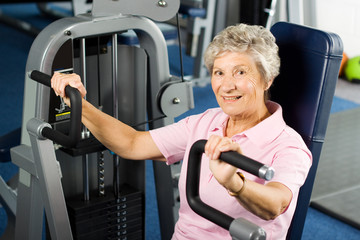 Older woman working out