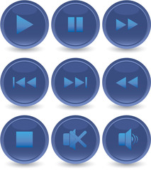 blue web icons set