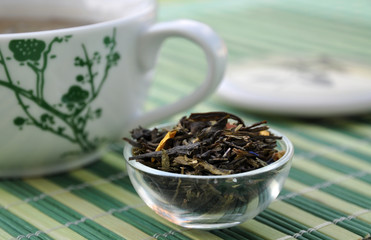 Tea Leaves and Tea Cup