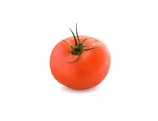 Ripe tomato isolated on white