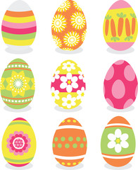 Easter eggs icon set
