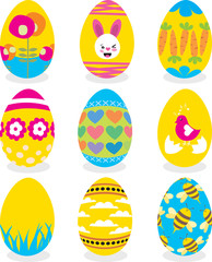 Easter eggs icon set