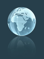 3D world glass globe