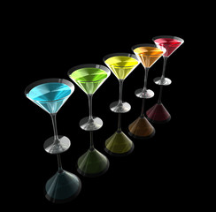 3D cocktail glasses