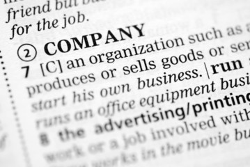 Fototapeta premium Company definition in close-up