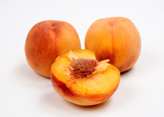 Peach, Fruit, Vegetarian Food, Isolated,