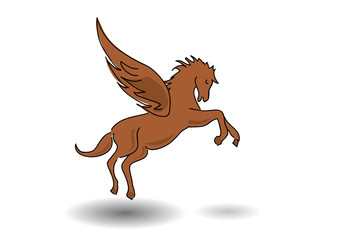 flying pegasus - horse with wings vector illustration