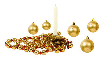 CHRISTMAS DECORATION-GARLAND CANDLE AND BALLS