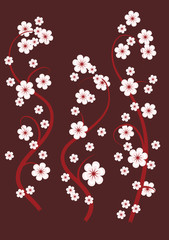 Blossoming cherry branches. Background
