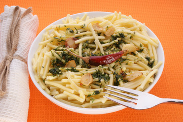 Pasta with fresh herbs and chili