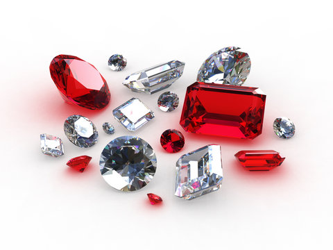Set of beautiful precious gemstones