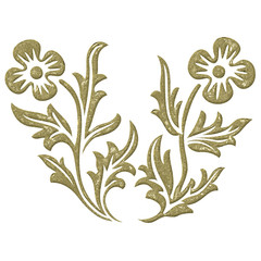 Designelement - Floral - vergoldet