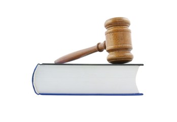Gavel and legal book isolated
