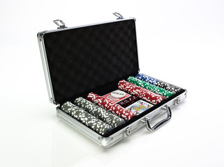 Poker chip  and card case