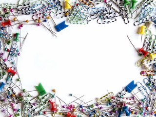 Frame made of office tools