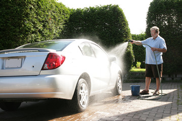 Washing the car