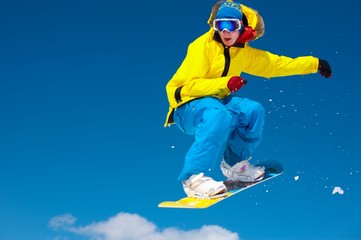 Fototapeta na wymiar Snowboarder