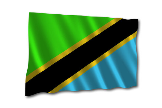 tansania flagge wedeln